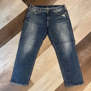 Silver Crop Jeans